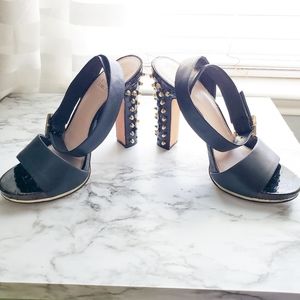 Gold Studded Chunky Heels